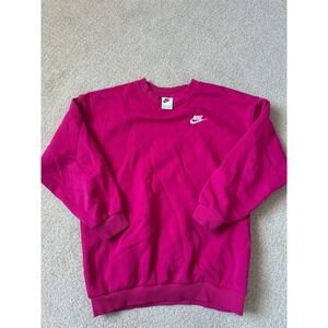 Nike Pink Crewneck Sweatshirt Long Sleeve Athletic Comfort Women's Size Large